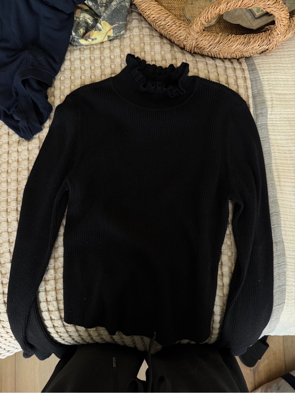 Black Ruffleneck Sweater